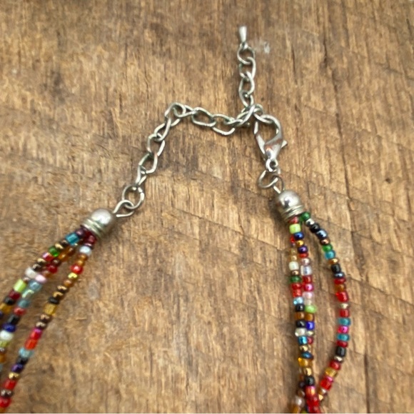 Boho Eclectic Beaded Multicolored Multi-Strand Necklace - Picture 4 of 5